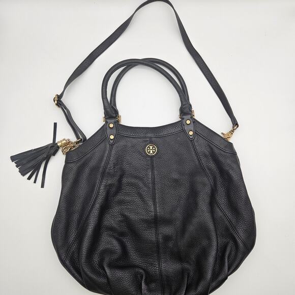 TORY BURCH Dakota Shoulder Bag Hobo Satchel Magnetic Fringe 22 x 17 - Picture 1 of 16